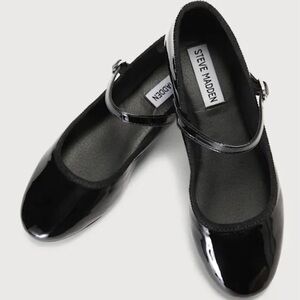 Steve Madden Patent Mary Jane Ballet Flats Black 8.5
